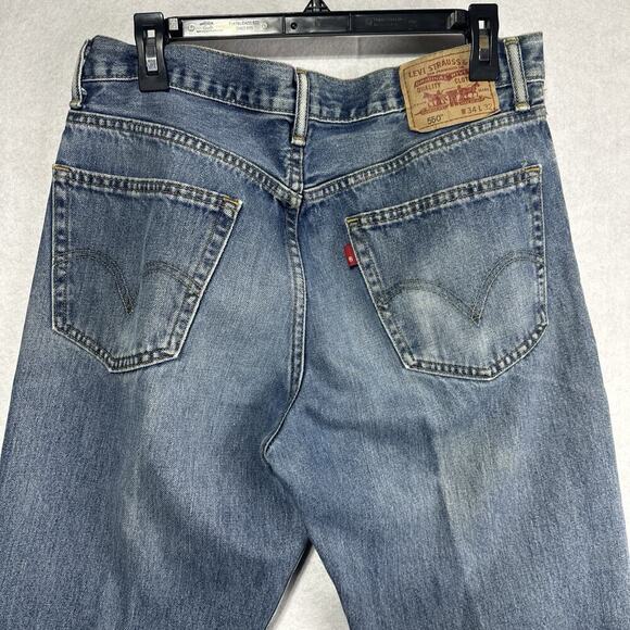 Levis 550 Relaxed Fit Baggy Jeans Size 33 x 30 Medium Wash 100% Cotton Y2K - Picture 3 of 11